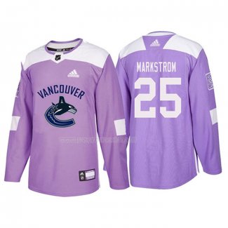 Maglia Hockey Vancouver Canucks Jacob Markstrom 2018 Fights Cancer Viola