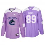 Maglia Hockey Vancouver Canucks Sam Gagner 2018 Fights Cancer Viola