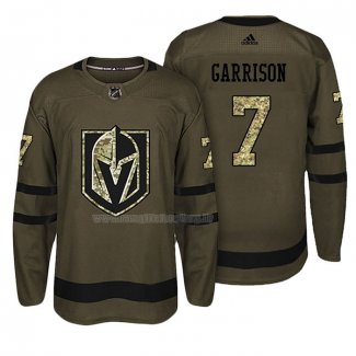 Maglia Hockey Vegas Golden Knights Jason Garrison Salute To Service Verde Militare