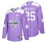 Maglia Hockey Washington Capitals Devante Smith Pelly 2018 Fights Cancer Viola