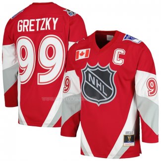 Maglia Hockey 1999 All Star Wayne Gretzky Mitchell & Ness Blu Line Rosso