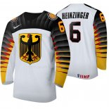 Maglia Hockey Alemania Niklas Heinzinger Home 2020 Iihf World Junior Championship Bianco