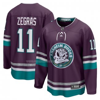 Maglia Hockey Anaheim Ducks Trevor Zegras 30th Anniversary Premier Breakaway Viola