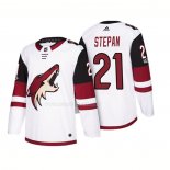 Maglia Hockey Arizona Coyotes Derek Stepan 2018 Season Centennial Patch Team Road Bianco