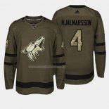 Maglia Hockey Arizona Coyotes Niklas Hjalmarsson 2018 Salute To Service Verde Militare
