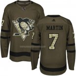 Maglia Hockey Bambino Pittsburgh Penguins Paul Martin 2018 Salute To Service Verde Militare