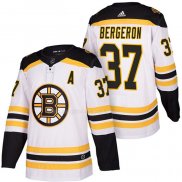 Maglia Hockey Boston Bruins Patrice Bergeron 2018 Away Autentico Bianco