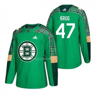 Maglia Hockey Boston Bruins Torey Krug 2018 Dia de San Patricio Verde
