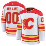Maglia Hockey Calgary Flames Away Personalizzate Bianco