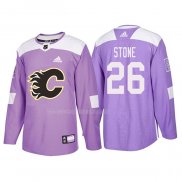 Maglia Hockey Calgary Flames Michael Stone 2018 Fights Cancer Viola