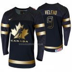 Maglia Hockey Canada Joe Veleno 2020 Iihf World Junior Championship Golden Edition Limited Nero