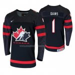 Maglia Hockey Canada Nico Daws 2020 Iihf World Junior Championship Nero