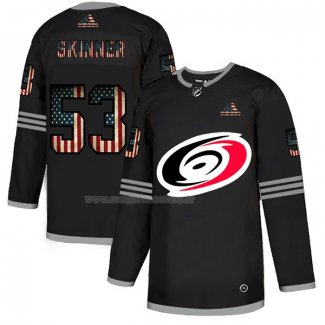 Maglia Hockey Carolina Hurricanes Jeff Skinner 2020 USA Flag Nero