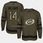 Maglia Hockey Carolina Hurricanes Justin Williams 2018 Salute To Service Verde Militare
