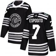 Maglia Hockey Chicago Blackhawks Phil Esposito Autentico 2019 Winter Classic Nero