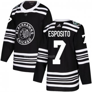 Maglia Hockey Chicago Blackhawks Phil Esposito Autentico 2019 Winter Classic Nero