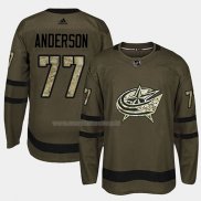 Maglia Hockey Columbus Blue Jackets Josh Anderson 2018 Salute To Service Verde Militare