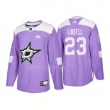 Maglia Hockey Dallas Stars Esa Lindell Autentico 2018 Fights Cancer Viola