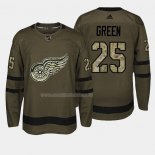 Maglia Hockey Detroit Red Wings Mike Verde 2018 Salute To Service Verde Militare