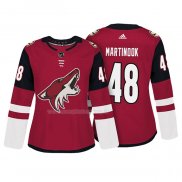 Maglia Hockey Donna Arizona Coyotes Jordan Martinook Autentico Giocatore Rosso