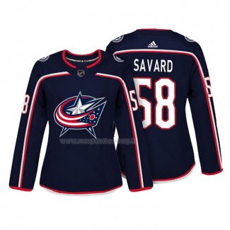 Maglia Hockey Donna Columbus Blue Jackets David Savard Autentico Giocatore Blu