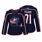 Maglia Hockey Donna Columbus Blue Jackets Nick Foligno Autentico Giocatore Blu