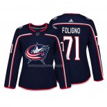 Maglia Hockey Donna Columbus Blue Jackets Nick Foligno Autentico Giocatore Blu