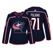 Maglia Hockey Donna Columbus Blue Jackets Nick Foligno Autentico Giocatore Blu
