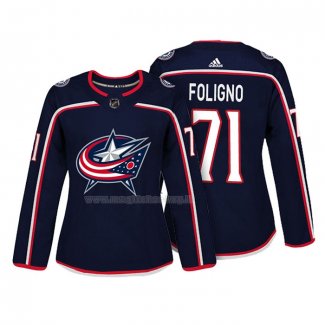 Maglia Hockey Donna Columbus Blue Jackets Nick Foligno Autentico Giocatore Blu