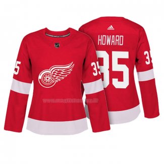 Maglia Hockey Donna Detroit Red Wings Jimmy Howard Autentico Giocatore Rosso