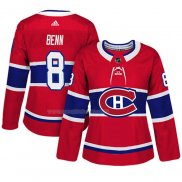 Maglia Hockey Donna Montreal Canadiens Jordie Benn Autentico Giocatore Rosso