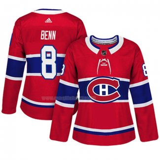 Maglia Hockey Donna Montreal Canadiens Jordie Benn Autentico Giocatore Rosso