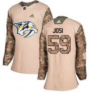 Maglia Hockey Donna Nashville Predators Roman Josi Autentico 2017 Veterans Day Camuffamento