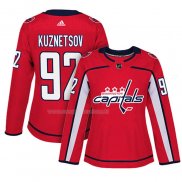 Maglia Hockey Donna Washington Capitals Evgeny Kuznetsov Home Autentico Giocatore Rosso