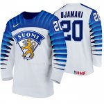 Maglia Hockey Finlandia Niko Ojamaki Home 2020 Iihf World Championship Bianco