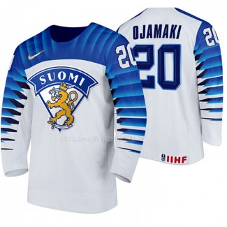 Maglia Hockey Finlandia Niko Ojamaki Home 2020 Iihf World Championship Bianco