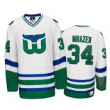 Maglia Hockey Hartford Whalers Petr Mrazek Heritage Throwback Bianco