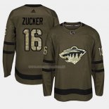Maglia Hockey Minnesota Wild Jason Zucker 2018 Salute To Service Verde Militare