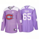 Maglia Hockey Montreal Canadiens Andrew Shaw Autentico 2018 Fights Cancer Viola