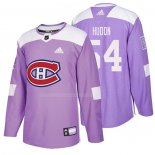 Maglia Hockey Montreal Canadiens Charles Hudon 2018 Fights Cancer Viola