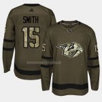 Maglia Hockey Nashville Predators Craig Smith 2018 Salute To Service Verde Militare