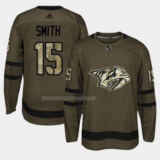 Maglia Hockey Nashville Predators Craig Smith 2018 Salute To Service Verde Militare
