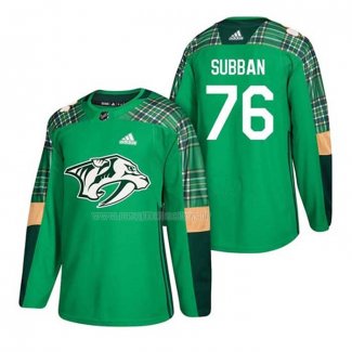 Maglia Hockey Nashville Predators P.k. Subban 2018 Dia de San Patricio Verde