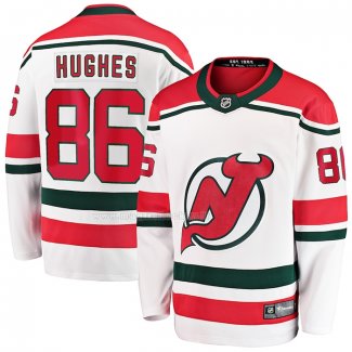 Maglia Hockey New Jersey Devils Jack Hughes Premier Breakaway 2022-23 Bianco