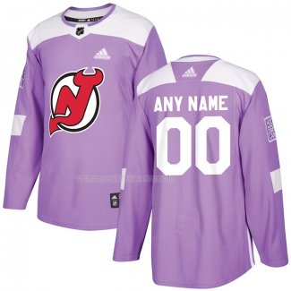 Maglia Hockey New Jersey Devils Personalizzate Viola