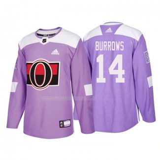 Maglia Hockey Ottawa Senators Alexandre Burrows Autentico 2018 Fights Cancer Viola