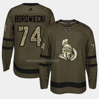 Maglia Hockey Ottawa Senators Mark Borowiecki 2018 Salute To Service Verde Militare