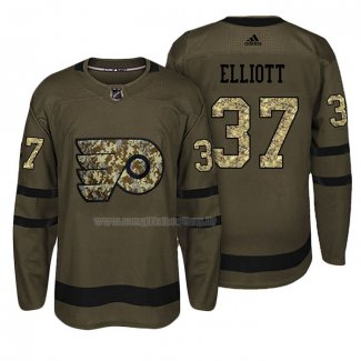 Maglia Hockey Philadelphia Flyers Brian Elliott Salute To Service Verde Militare