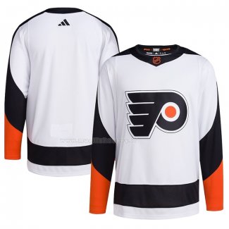 Maglia Hockey Philadelphia Flyers Reverse Throwback Autentico Blank Bianco