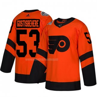 Maglia Hockey Philadelphia Flyers Shayne Gostisbehere Autentico 2019 Stadium Series Arancione